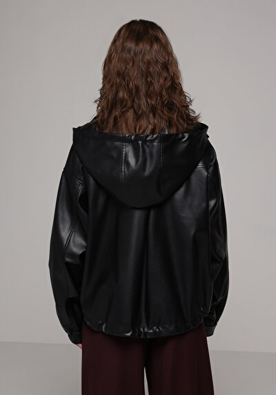 Image de Veste Pu Noir Manches Longues  Regular Fit Femme