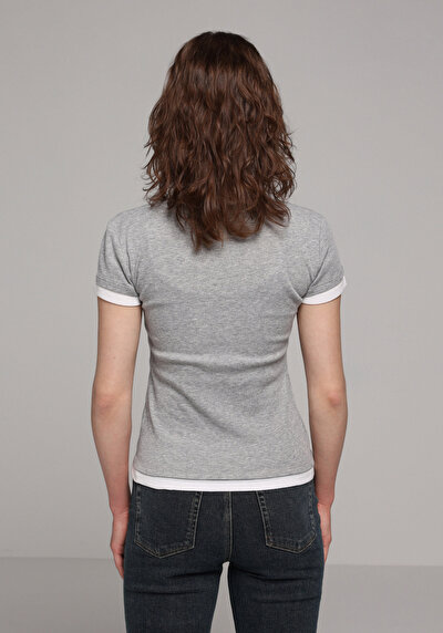 Afficher les détails de Tricoter Gris Slim Fit  Femme