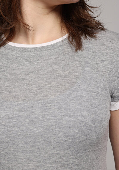 Afficher les détails de Tricoter Gris Slim Fit  Femme