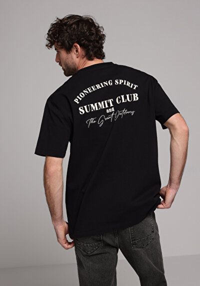 Image de T-shirt À Manches Courtes Noir Comfort Fit Droit Homme