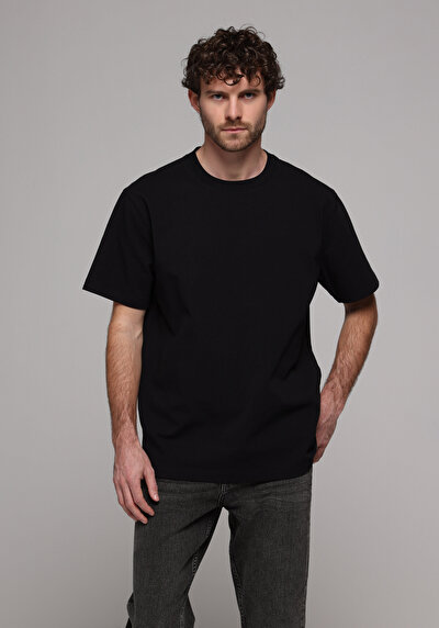 Image de T-shirt À Manches Courtes Noir Comfort Fit Droit Homme
