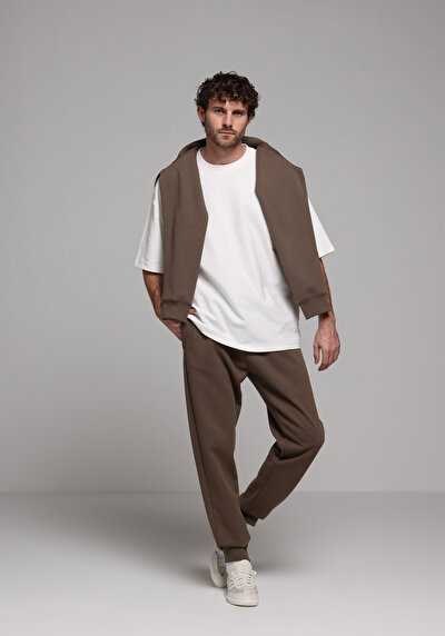 Image de Pantalon De Survêtement Marron Regular Fit Homme