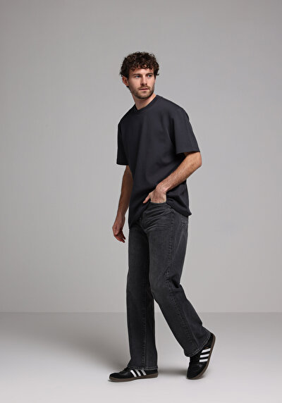 Image de T-shirt À Manches Courtes Anthracite Comfort Fit Droit Homme