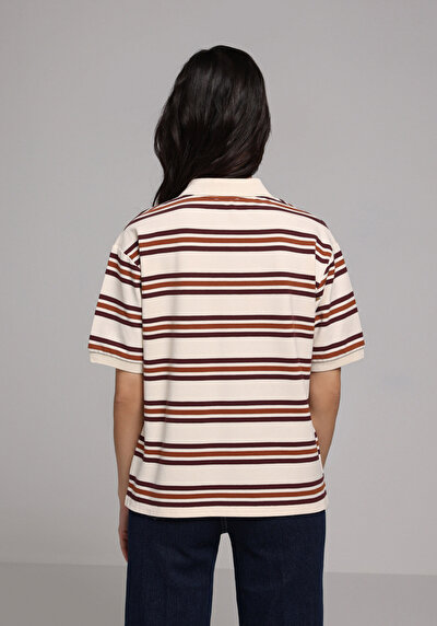 Image de Chemise Polo À Manches Courtes Multicolou Rayé Regular Fit Femme
