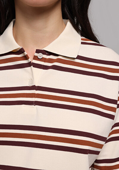 Image de Chemise Polo À Manches Courtes Multicolou Rayé Regular Fit Femme