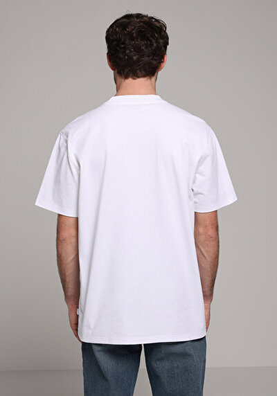 Image de T-shirt À Manches Courtes Blanc Comfort Fit Droit Homme