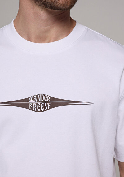 Image de T-shirt À Manches Courtes Blanc Comfort Fit Droit Homme