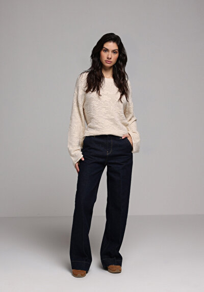 Image de Pull Ecru Regular Fit Manches Longues Femme