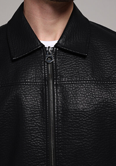 Image de Veste Pu Noir Regular Fit Homme