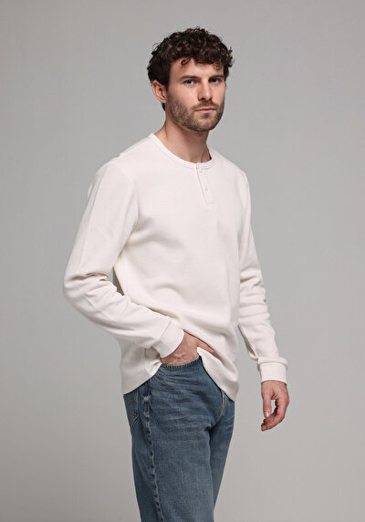Image de T-shirt À Manches Longues Beige Regular Fit Homme