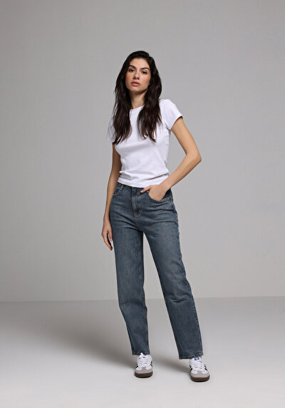 Image de 884 Lauren Pantalon En Jean Straight Fit Femme
