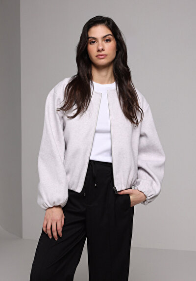 Image de Ecru Regular Fit Manches Longues Verrouillage Femme
