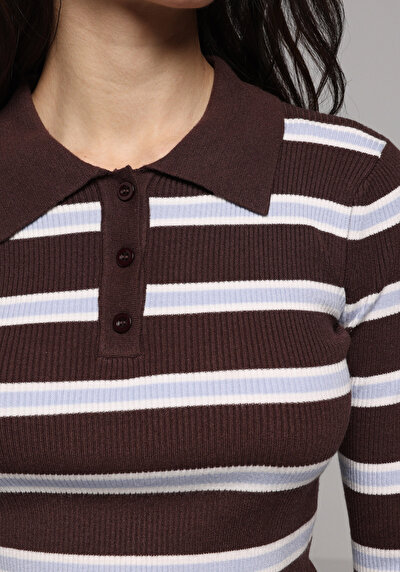 Image de Pull Marron Slim Fit Manches Longues  Femme