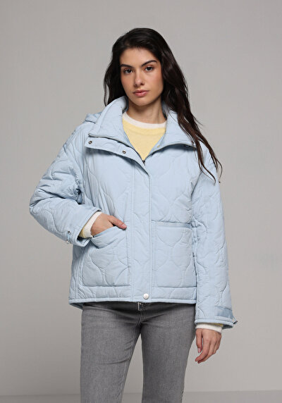 Image de Veste Bleu Regular Fit Manches Longues  Matelassé Femme