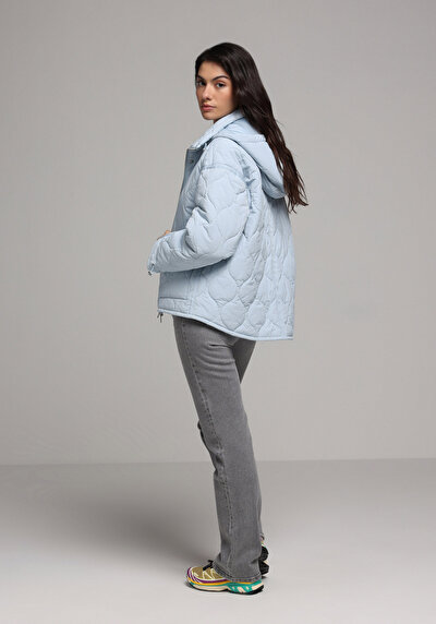 Image de Veste Bleu Regular Fit Manches Longues Matelassé Femme