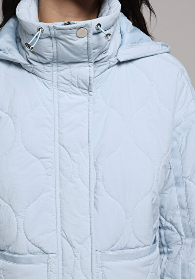 Image de Veste Bleu Regular Fit Manches Longues Matelassé Femme