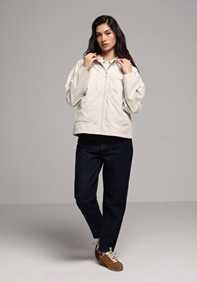 Afficher les détails de Imperméable Ecru Regular Fit Femme