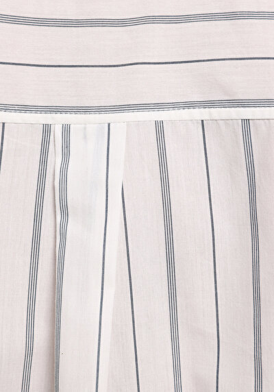 Image de Chemise À Manches Longues Blanc Regular Fit Rayé Popeline Femme