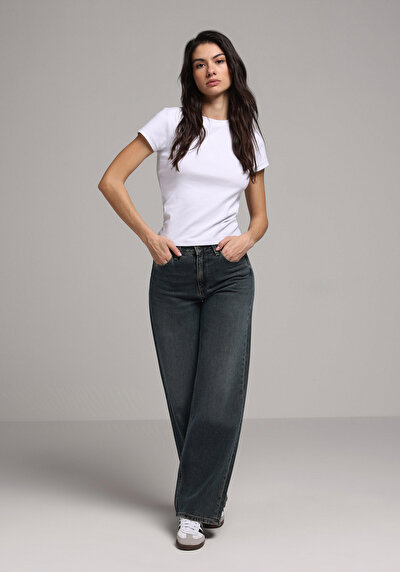 Image de 970 Berry Pantalon    En Jean Regular Fit Femme