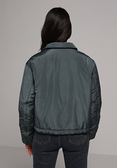 Image de Veste Vert Regular Fit Manches Longues Matelassé Femme