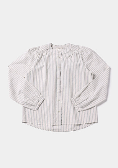 Image de Chemise À Manches Longues Blanc Fashion Fit Rayé Ratière Femme