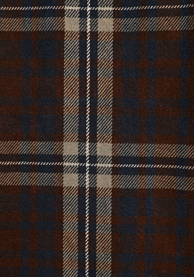 Image de Chemise À Manches Longues Marron Oversize Fit Plaid Sergé Homme