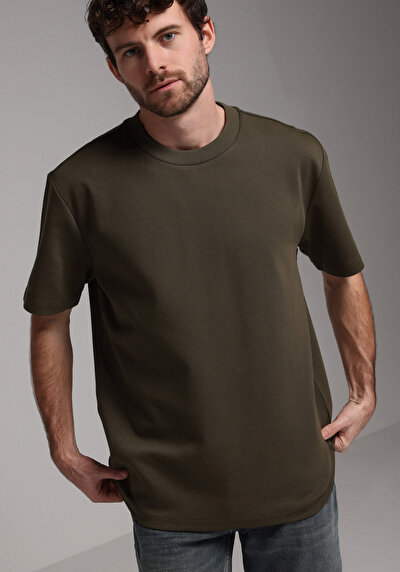 Image de T-shirt À Manches Courtes Vert Comfort Fit Droit Homme