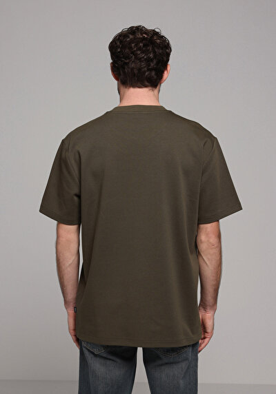 Image de T-shirt À Manches Courtes Vert Comfort Fit Droit Homme