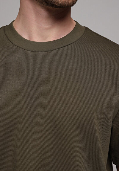 Image de T-shirt À Manches Courtes Vert Comfort Fit Droit Homme