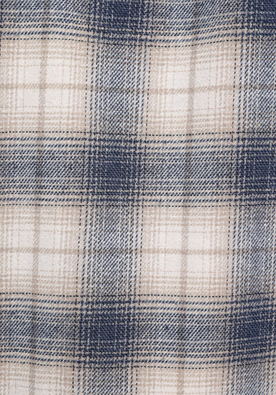 Afficher les détails de Chemise À Manches Longues Bleu Comfort Fit Plaid Sergé Homme