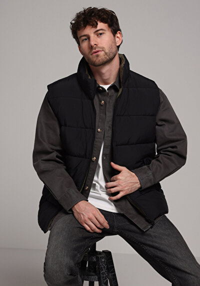 Image de Gilet Noir Regular Fit Homme