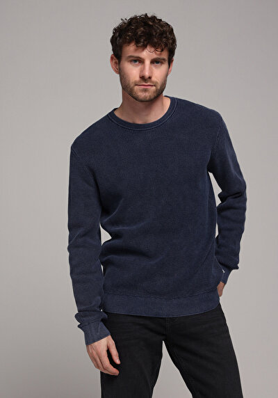 Afficher les détails de Pull Bleu Regular Fit Manches Longues  Homme