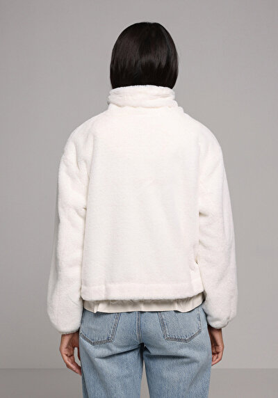 Image de Veste Ecru Regular Fit Manches Longues  Sherpa Femme