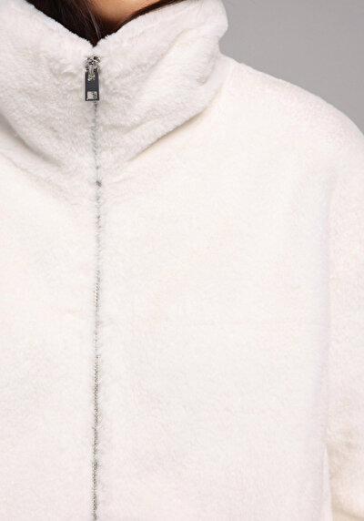 Image de Veste Ecru Regular Fit Manches Longues  Sherpa Femme