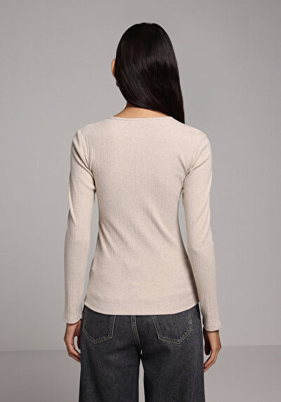 Image de T-shirt Beige Slim Fit Femme