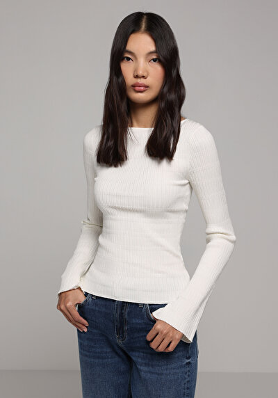 Image de Pull Blanc Slim Fit Manches Longues  Femme