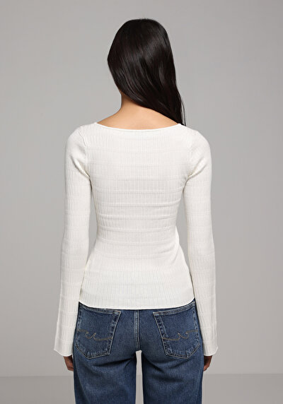 Image de Pull Blanc Slim Fit Manches Longues  Femme