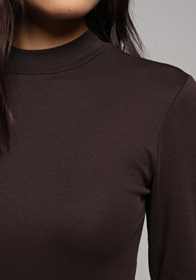 Image de Robe Marron Slim Fit Manches Longues Maxi Côtelé Femme