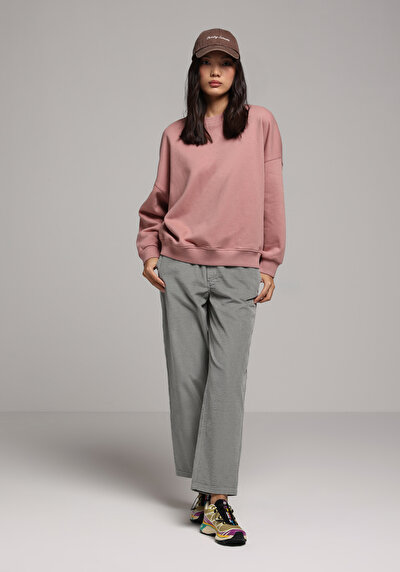 Image de Pantalon Vert Düz Paça Low Rise En Velours Regular Fit Femme