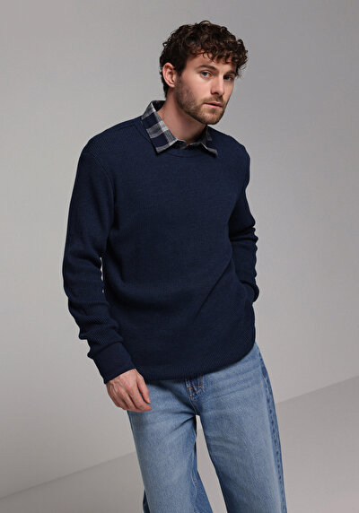 Image de T-shirt À Manches Longues Bleu Regular Fit  Homme