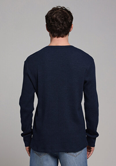 Image de T-shirt À Manches Longues Bleu Regular Fit  Homme