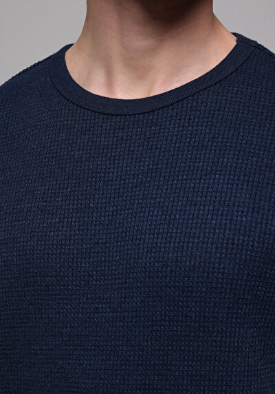 Image de T-shirt À Manches Longues Bleu Regular Fit  Homme