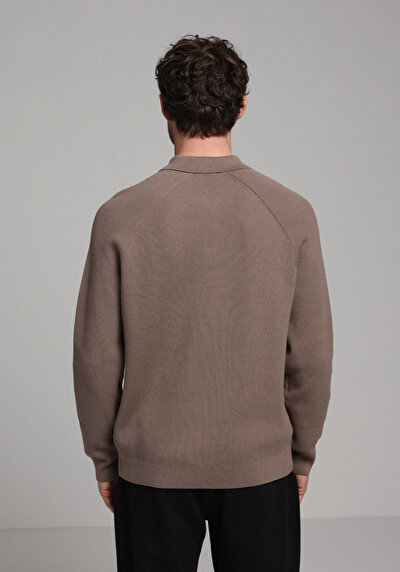 Afficher les détails de Pull Marron Regular Fit Manches Longues  Homme