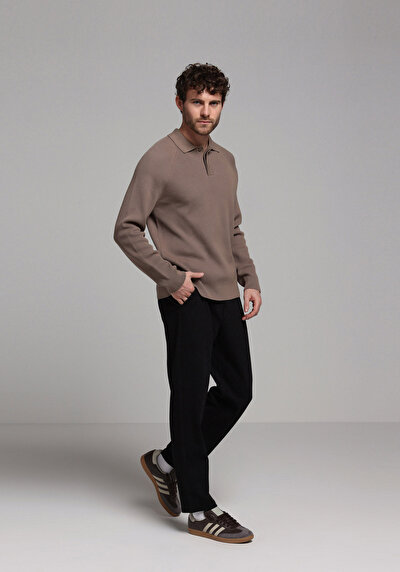 Afficher les détails de Pull Marron Regular Fit Manches Longues  Homme
