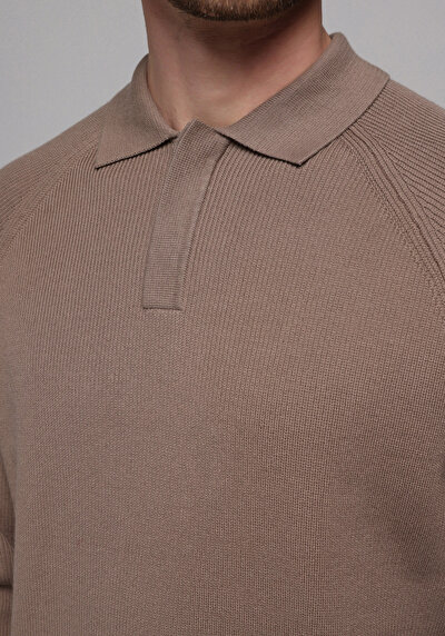 Image de Pull Marron Regular Fit Manches Longues Homme