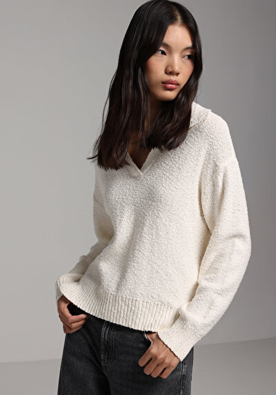 Image de Pull Blanc Regular Fit Manches Longues Femme