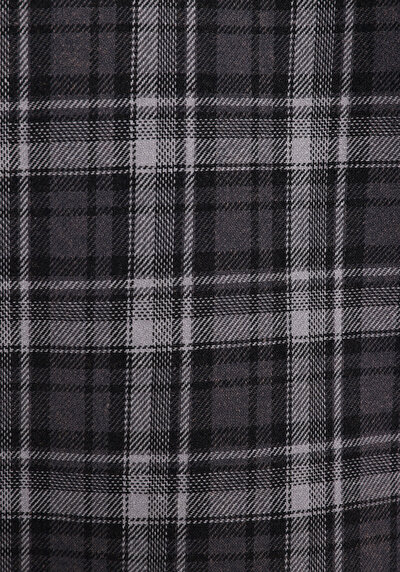 Image de Chemise À Manches Longues Gris Regular Fit Plaid Sergé Homme