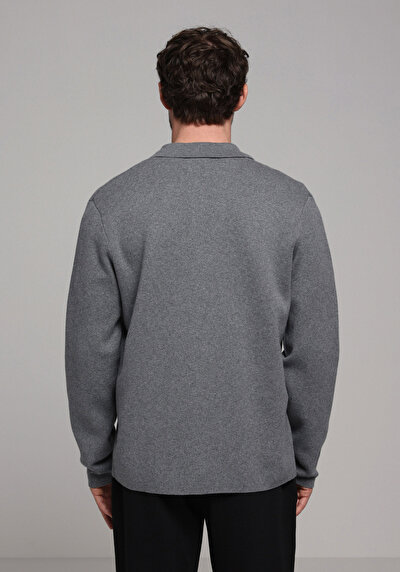 Image de Cardigan Tricot Gris Regular Fit Homme