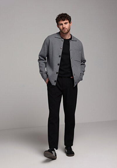 Image de Cardigan Tricot Gris Regular Fit Homme