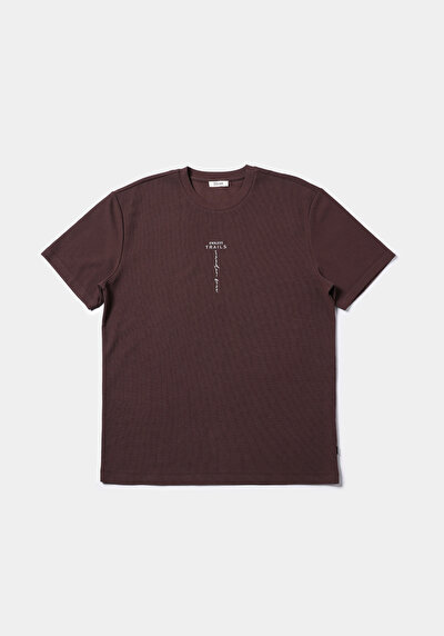Image de T-shirt À Manches Courtes Marron Comfort Fit Jakarli Homme